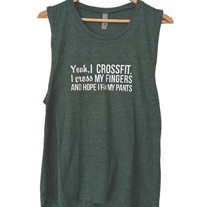 5/$20!! Graphic Fun wording muscle Tank Top